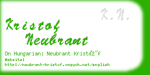 kristof neubrant business card